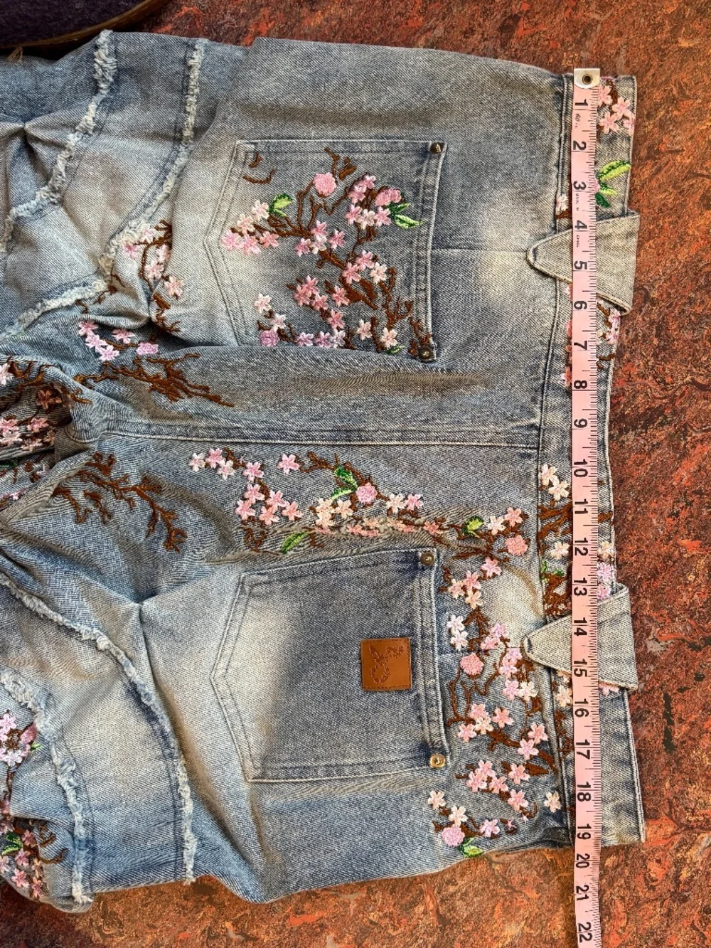 Badson Cherry Blossom Jeans  Unisex  Size XL - Picture 12 of 16